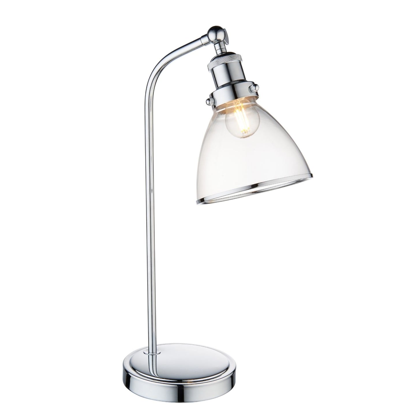 Brunswick Polished Nickel & Glass Desk Table Lamp