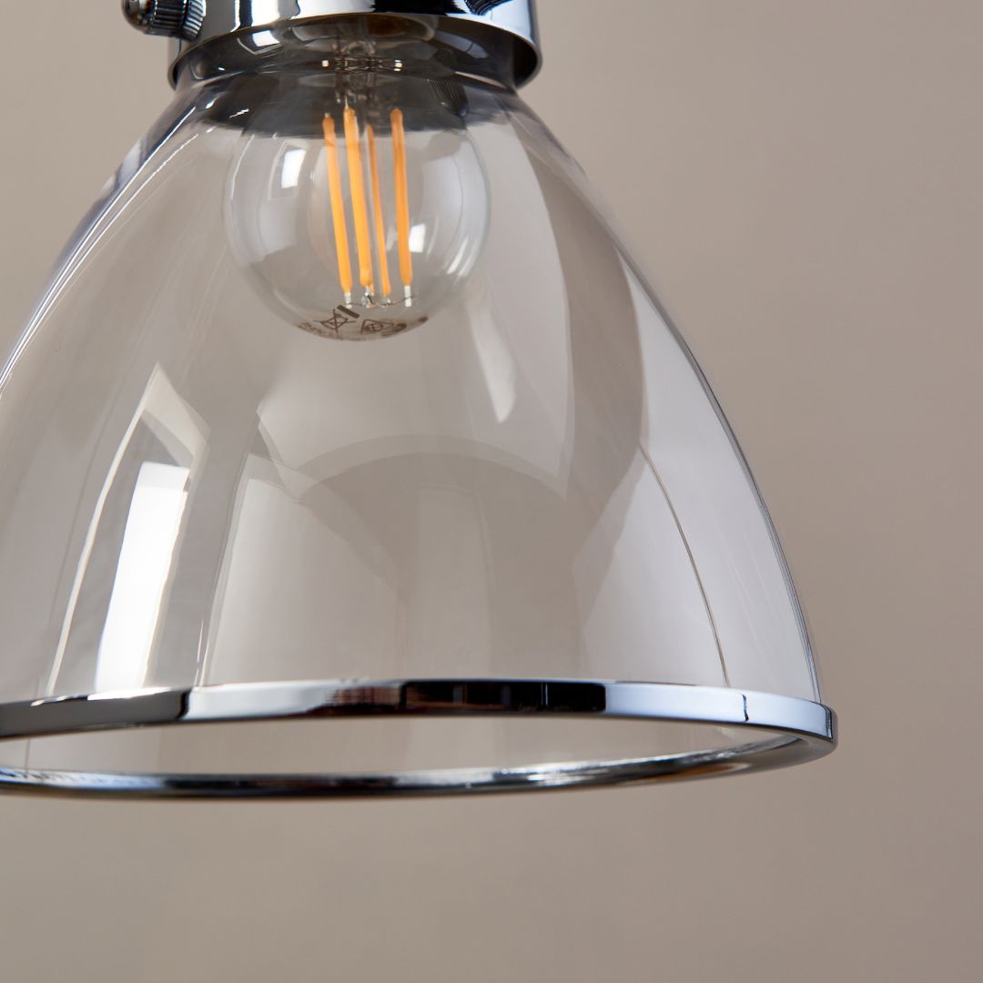 Brunswick Polished Nickel & Glass Desk Table Lamp