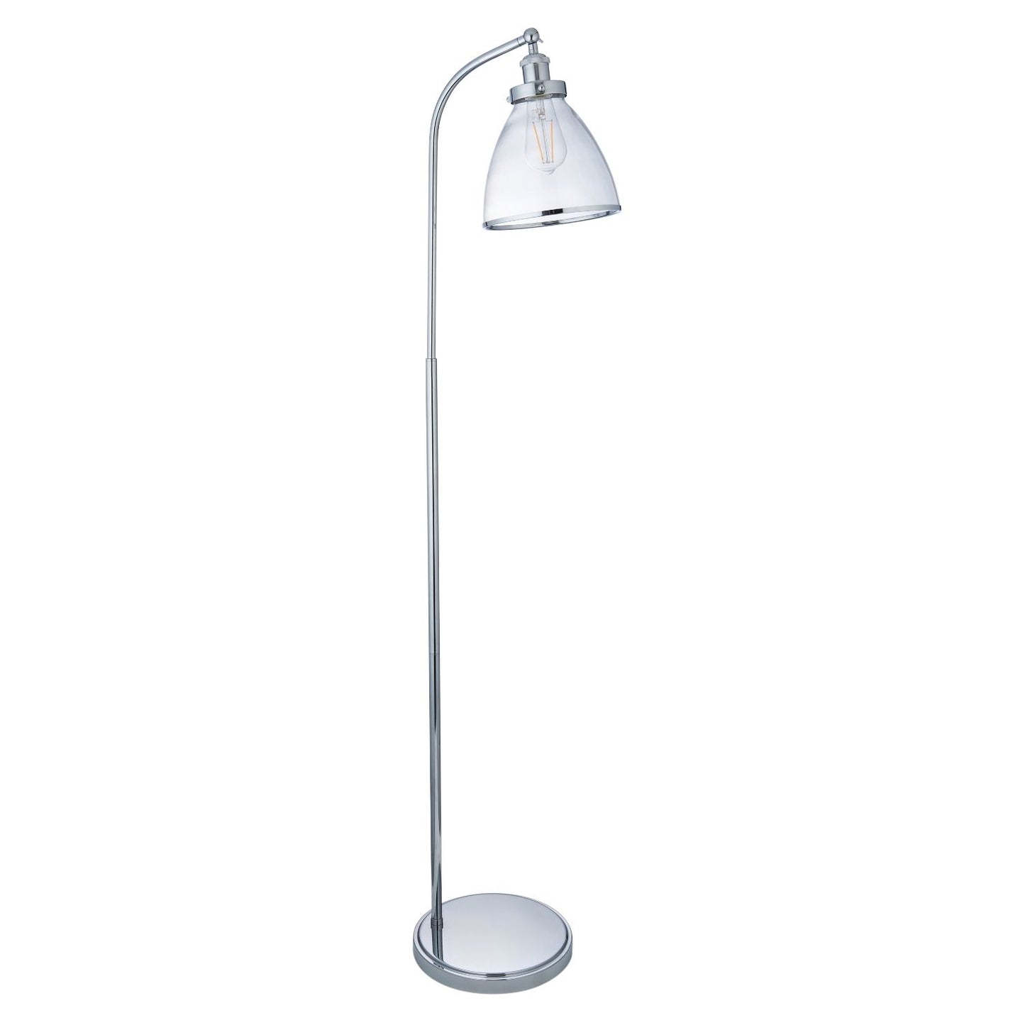 Brunswick Polished Nickel & Glass Task Floor Lamp
