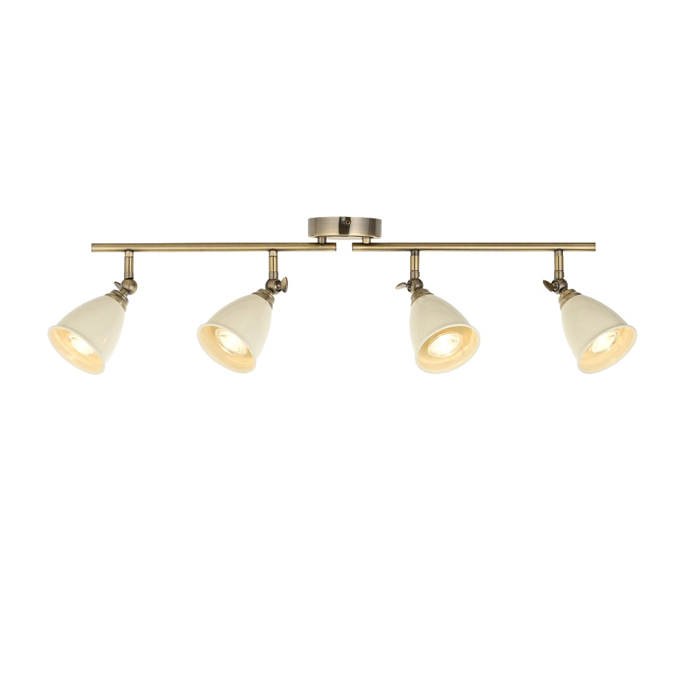 Canford 4-Light Antique Brass Spot Bar
