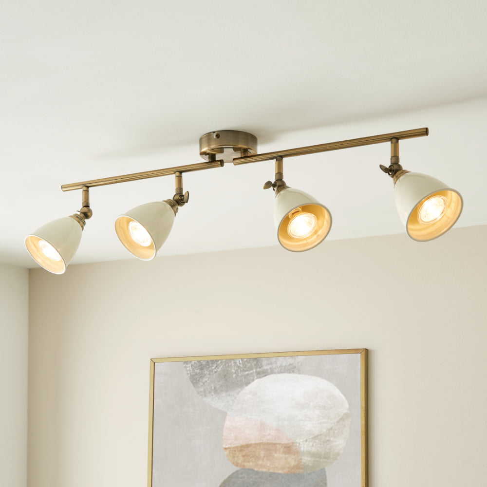 Canford 4-Light Antique Brass Spot Bar