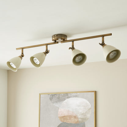 Canford 4-Light Antique Brass Spot Bar