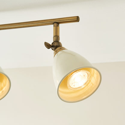 Canford 4-Light Antique Brass Spot Bar