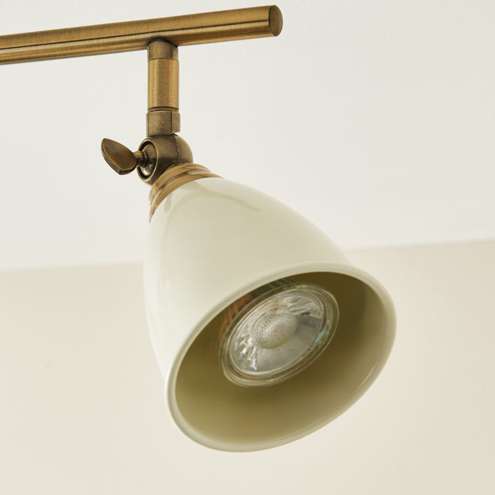 Canford 4-Light Antique Brass Spot Bar