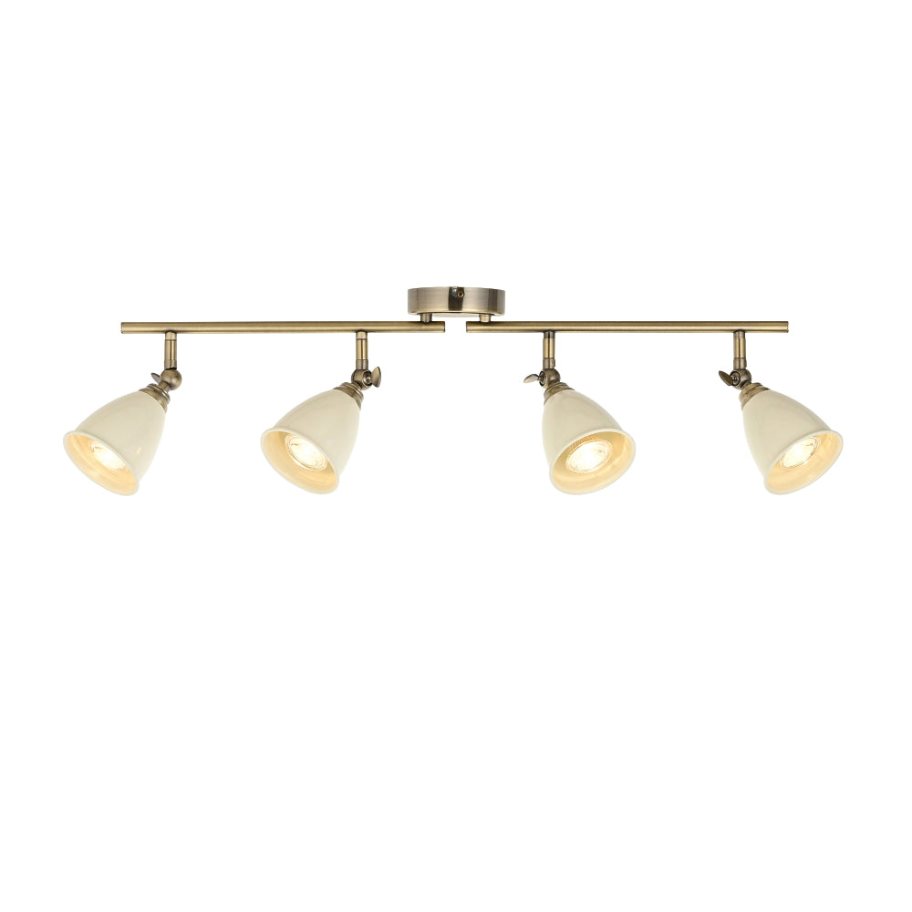 Canford 4-Light Antique Brass Spot Bar