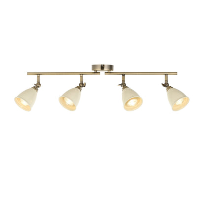 Canford 4-Light Antique Brass Spot Bar