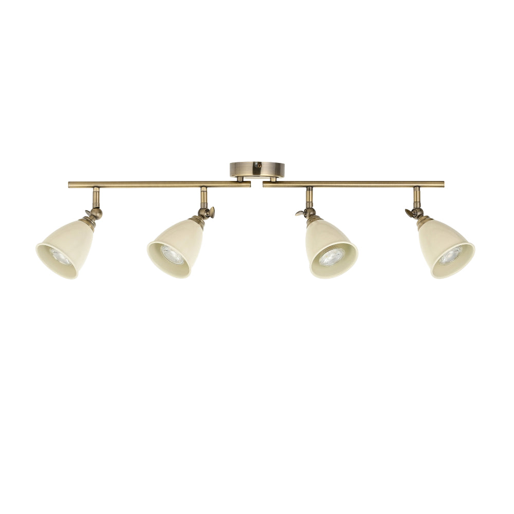 Canford 4-Light Antique Brass Spot Bar