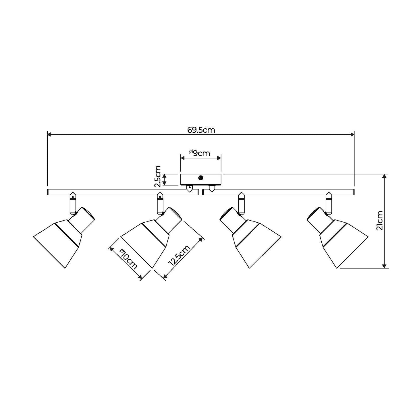 Seaton Matte White 4-Spot Bar