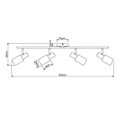 Hayes Matte Nickel 4-Light Spotlight Bar
