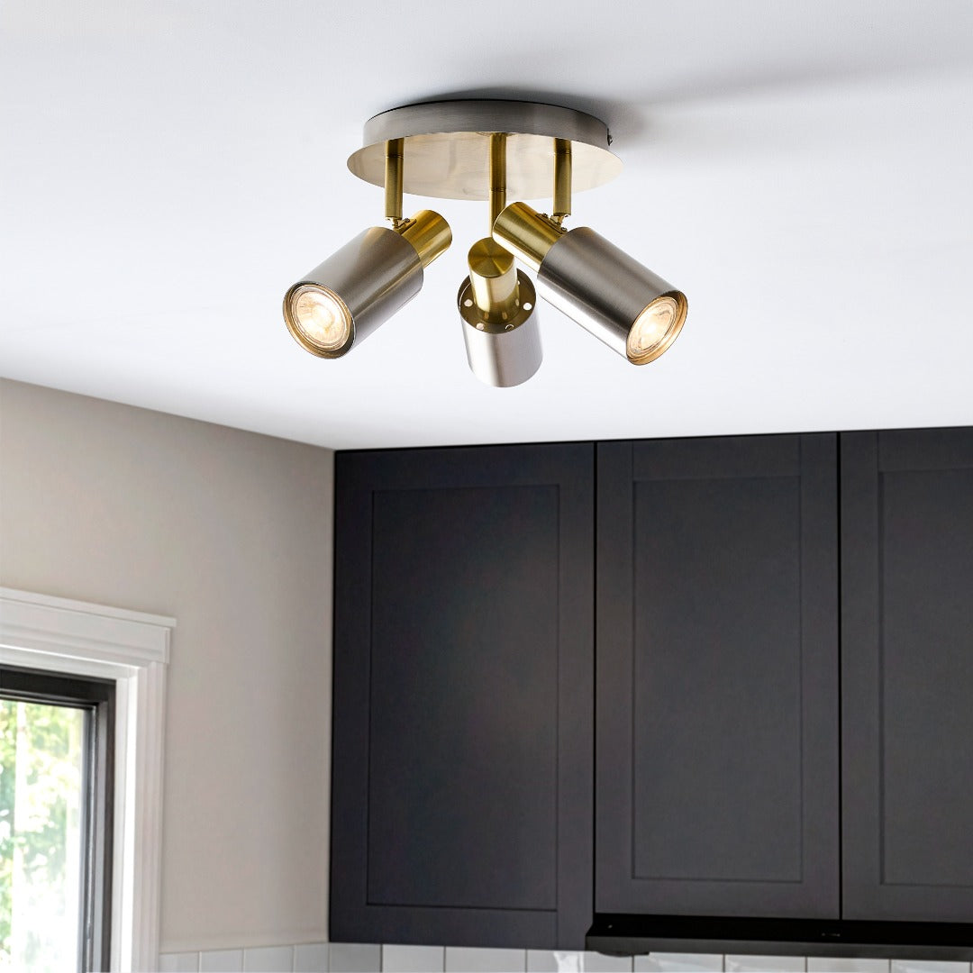 Hayes Matte Nickel 3-Light Spotlight Plate