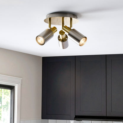 Hayes Matte Nickel 3-Light Spotlight Plate