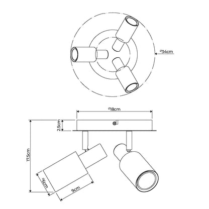 Hayes Matte Nickel 3-Light Spotlight Plate