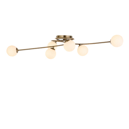 Jaymie 6-Light Antique Brass Semi-Flush Ceiling Light