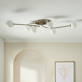 Jaymie 6-Light Antique Brass Semi-Flush Ceiling Light