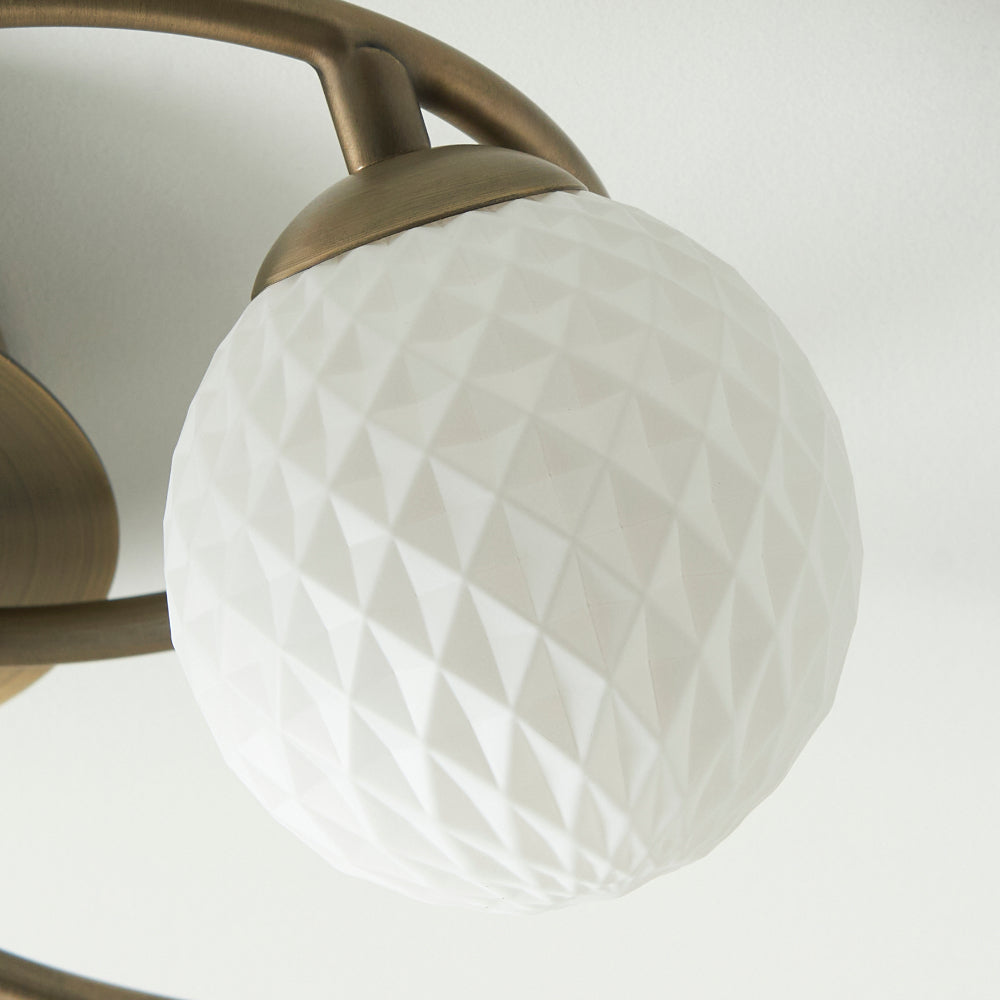 Jaymie 6-Light Antique Brass Semi-Flush Ceiling Light