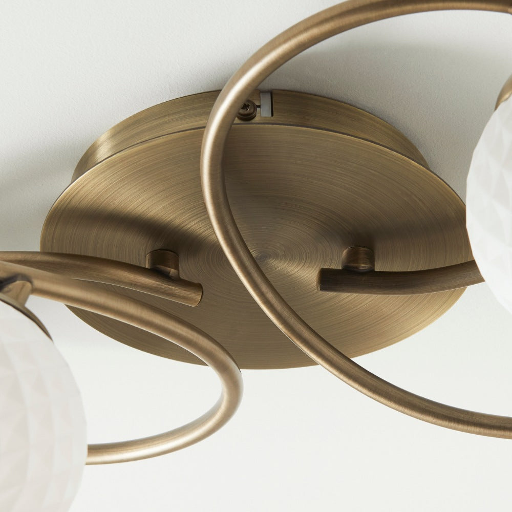 Jaymie 6-Light Antique Brass Semi-Flush Ceiling Light