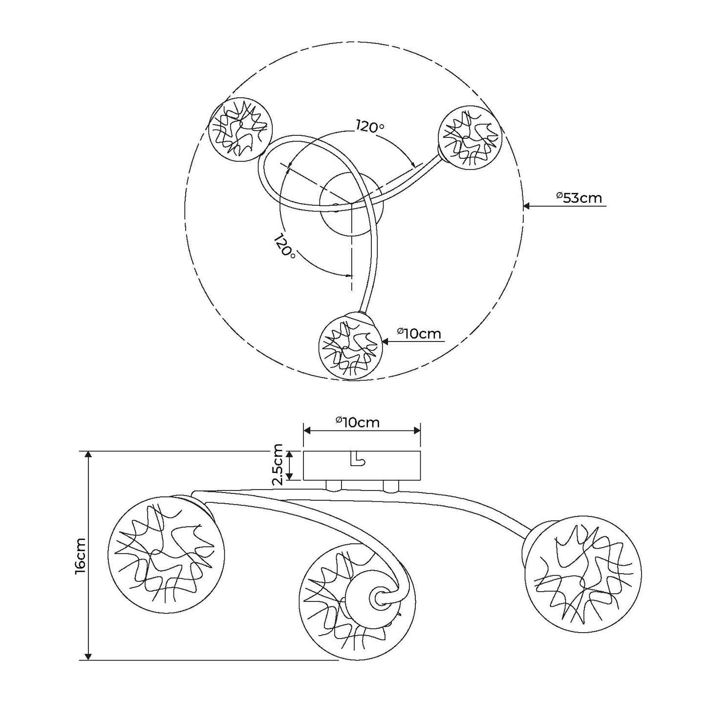 Jaymie 3-Light Antique Brass Semi-Flush Ceiling Light
