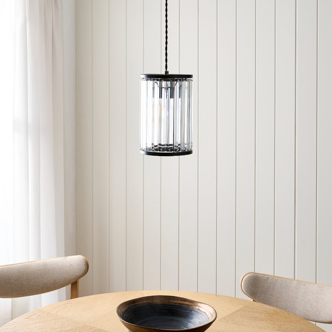 Resto Matte Black Narrow Easy-Fit Pendant