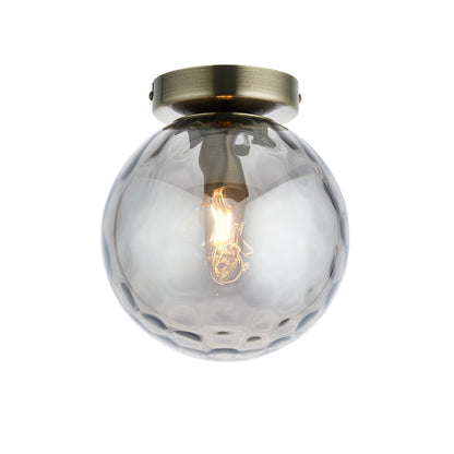 Tamara Antique Brass Flush Ceiling Light