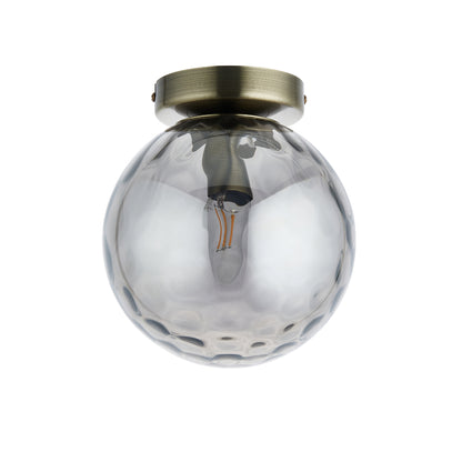 Tamara Antique Brass Flush Ceiling Light