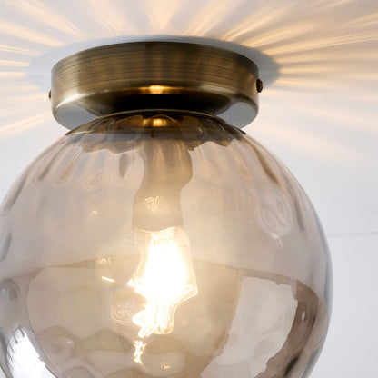 Tamara Antique Brass Flush Ceiling Light