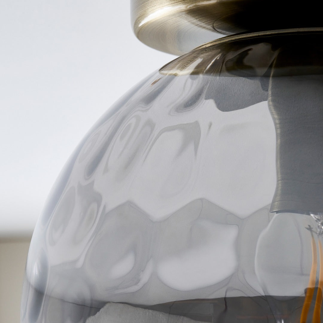 Tamara Antique Brass Flush Ceiling Light