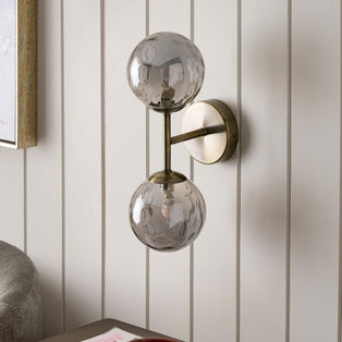 Tamara 2-Light Antique Brass Wall Light