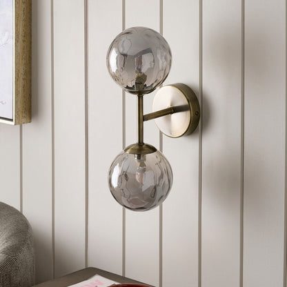 Tamara 2-Light Antique Brass Wall Light
