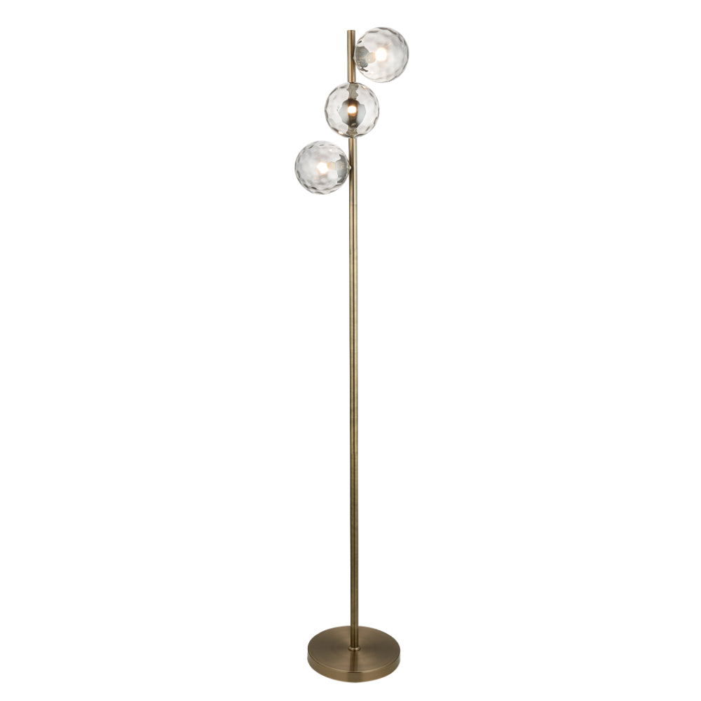 Tamara 3-Light Antique Brass Floor Lamp