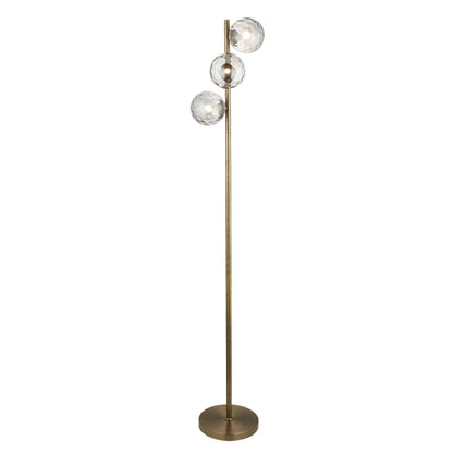 Tamara 3-Light Antique Brass Floor Lamp