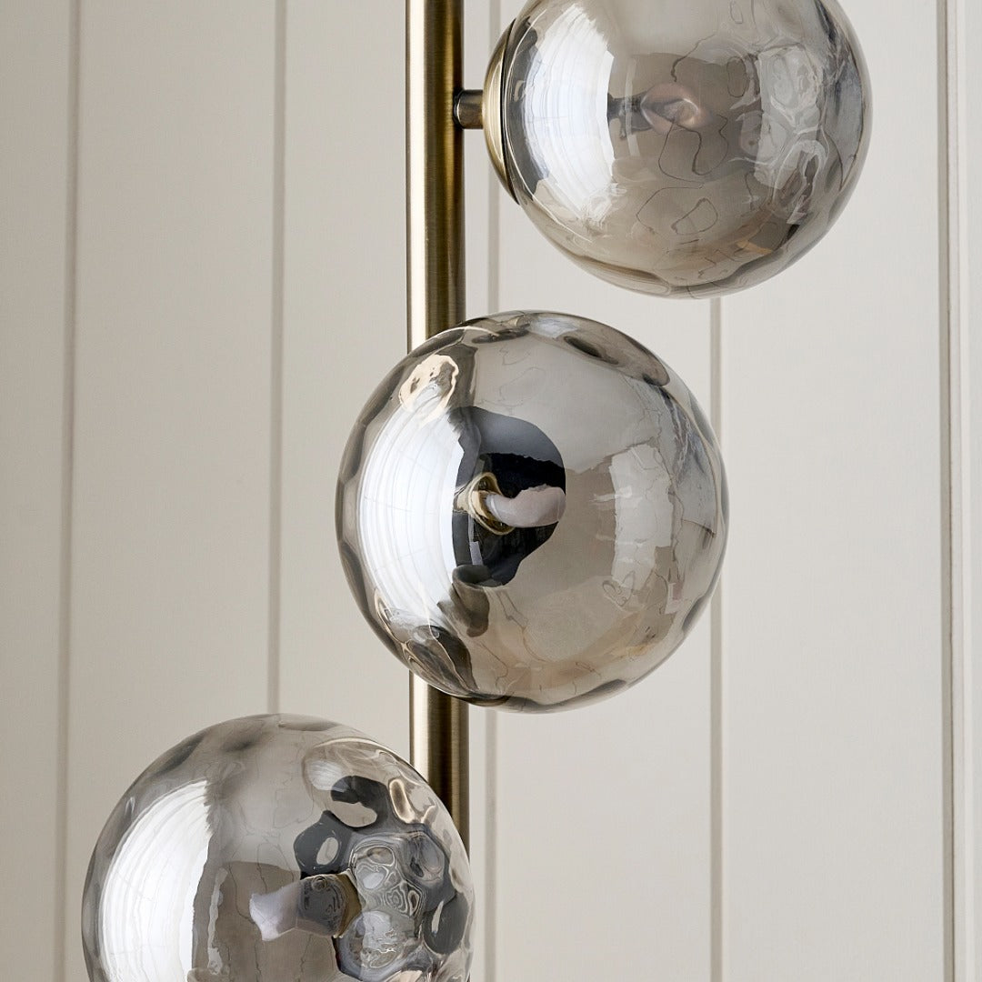 Tamara 3-Light Antique Brass Floor Lamp