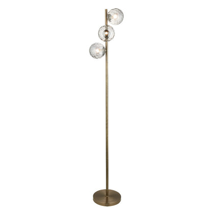 Tamara 3-Light Antique Brass Floor Lamp