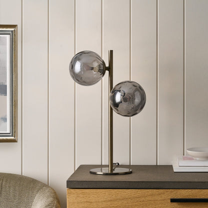 Tamara 2-Light Antique Brass Table Lamp