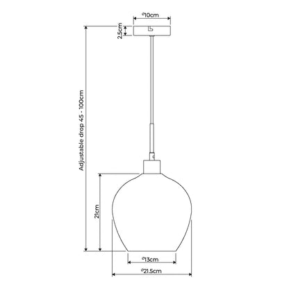 Zula 1-Light Champagne Pendant