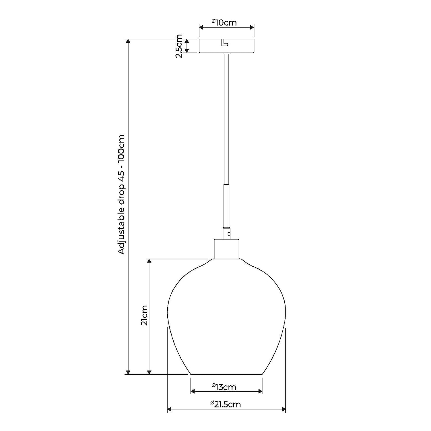 Zula 1-Light Smokey Grey Pendant