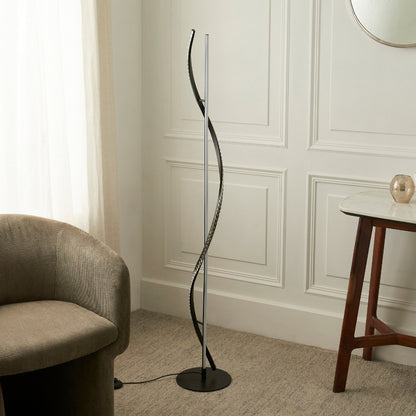 Hyde Matte Black And Crystal LED Floor Lamp