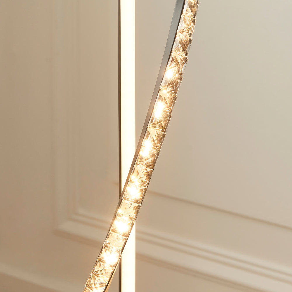 Hyde Matte Black And Crystal LED Floor Lamp