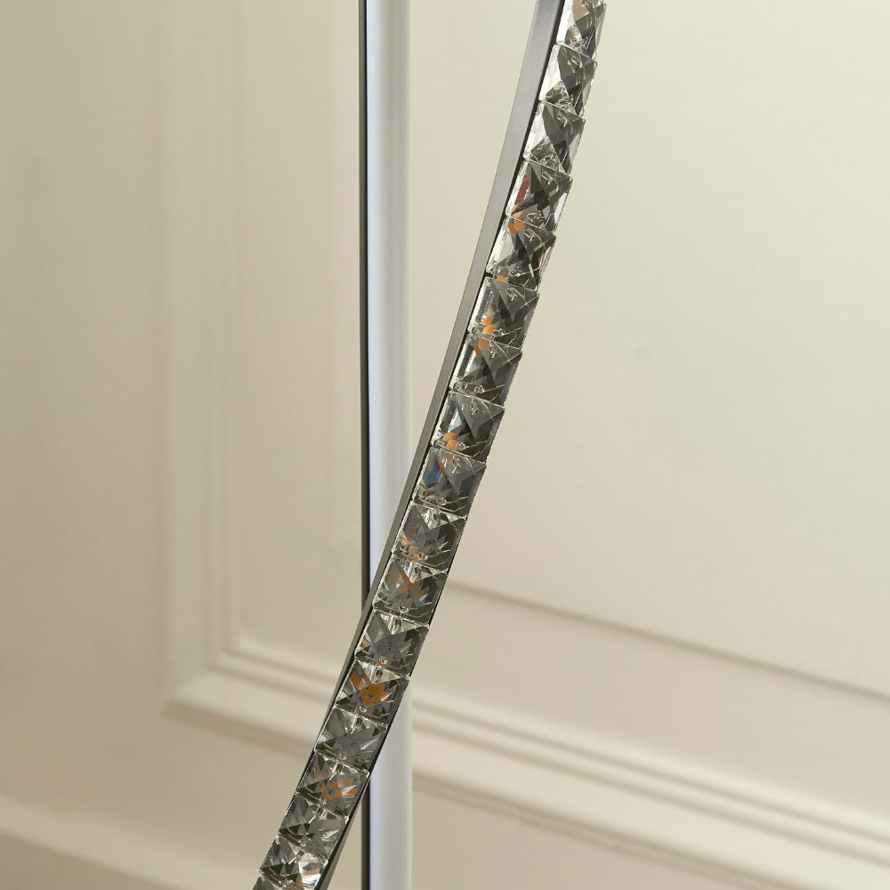 Hyde Matte Black And Crystal LED Floor Lamp