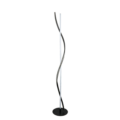 Hyde Matte Black And Crystal LED Floor Lamp