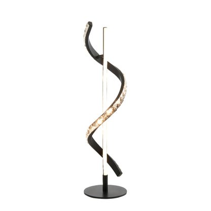 Hyde Matte Black And Crystal LED Table Lamp