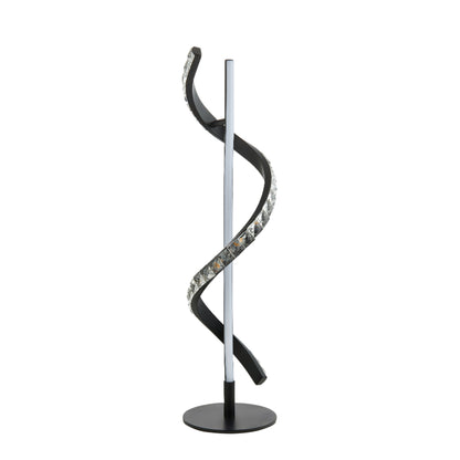 Hyde Matte Black And Crystal LED Table Lamp