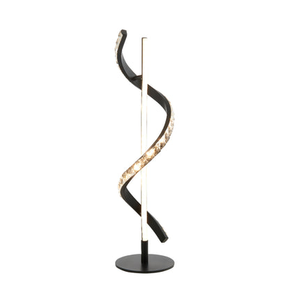 Hyde Matte Black And Crystal LED Table Lamp