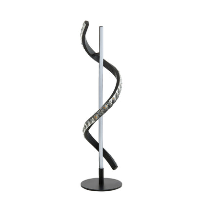 Hyde Matte Black And Crystal LED Table Lamp