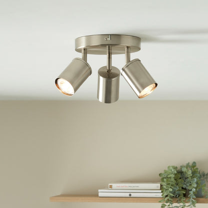 Talbot Brushed Nickel 3-Spot Plate
