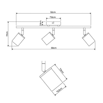 Talbot Brushed Nickel 3-Spot Bar