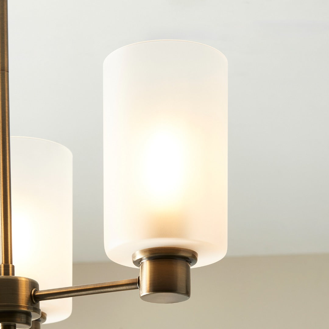 Kingsholm 3-Light Antique Brass Semi-Flush Ceiling Light