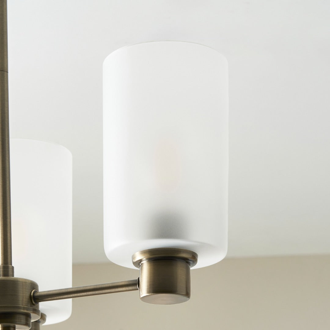 Kingsholm 3-Light Antique Brass Semi-Flush Ceiling Light