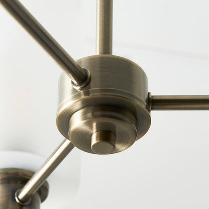 Kingsholm 3-Light Antique Brass Semi-Flush Ceiling Light