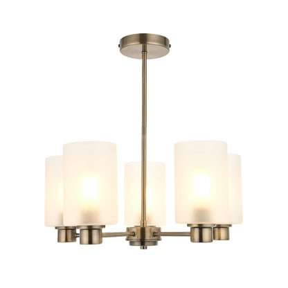 Kingsholm 5-Light Antique Brass Semi-Flush Ceiling Light