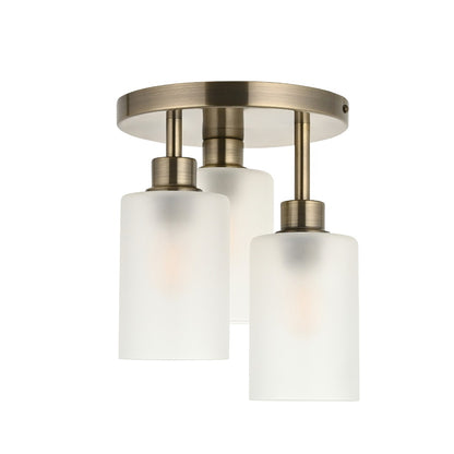 Kingsholm 3-Light Antique Brass Semi-Flush Plate